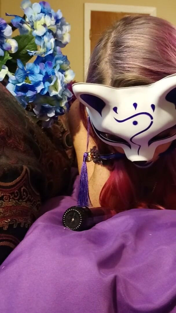 Lady_the_Tramp: Purple fishnet gagged foxgirl