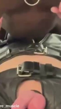 Interracial Leather Cock & Balls Play
