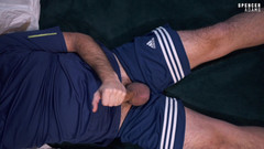 Spencer Adams: Silky Adidas Shorts Wank and Cum