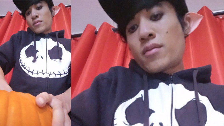Jon Arteen: Sfw Jon Arteen Cute Twink Emo Femboy Carves a Halloween...
