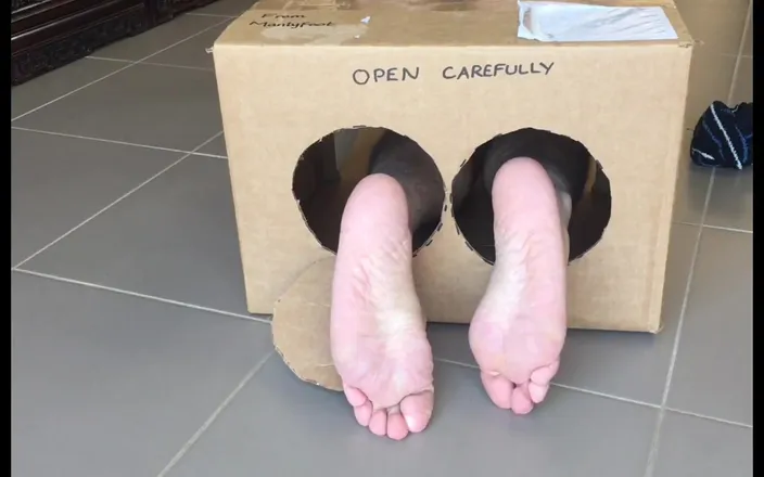 Manlyfoot: Surprise Delivery Series - Striped Bed Socks Big Male Feet to...