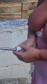 Me Walking Through the Olive Groves in Spain. I Pull My Tits Completely Out of the Sheer Pink Babydoll