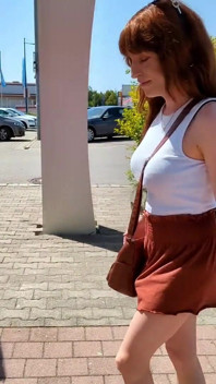 Remote Vibro for Cock and Ass! Tranny with Erect Dick in Public!