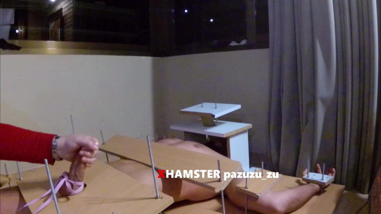 Pazuzu_zu: Amateur CFNM femdom cbt handjob with tied cock. Ruined orgasm