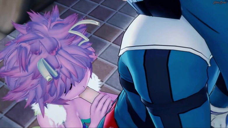 Hentai Smash: Mina Ashido lutscht Dekus schwanz, bevor sie ihn reitet - meine...