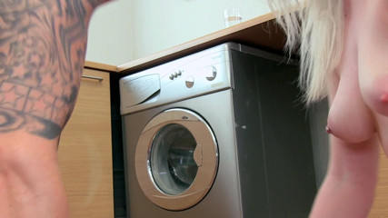 British MILF Entertainment: Pierced blonde Carly Rae & Luke Hotrod fucked in the kitchen