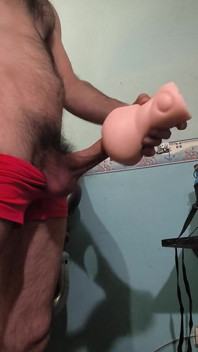 Fucking a Rubber Pussy Standing up