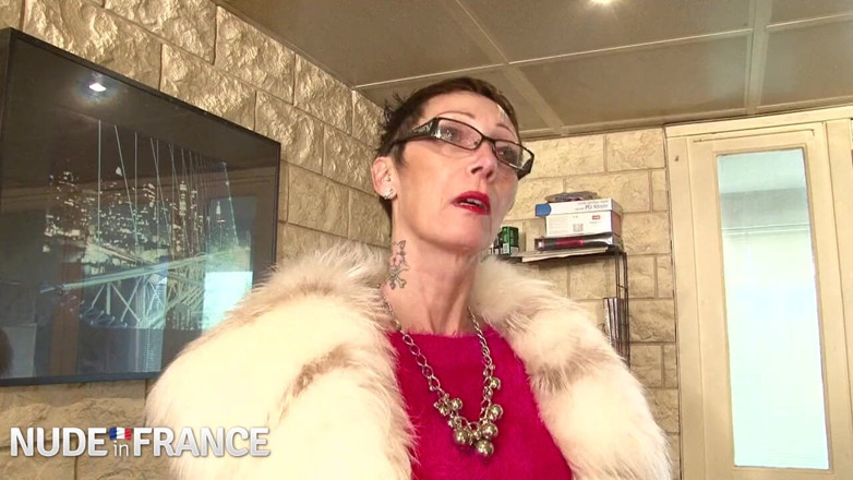 Nude in France: Slutty old bitch with piercings fucks young pervert