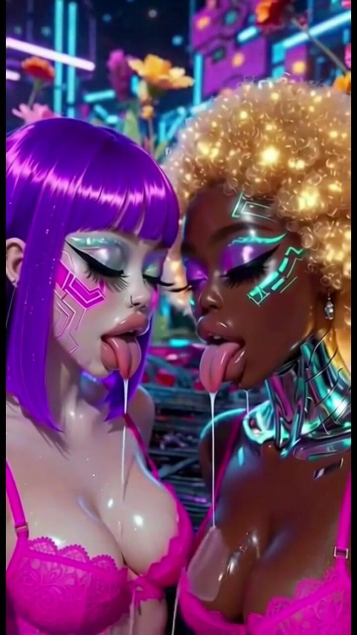 Hot girl dancing: Legrační lesbičky jazyk a líbání fetiš, ai animace