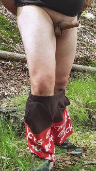 Estou andando pela floresta nua. Procurando um lugar para se masturbar!