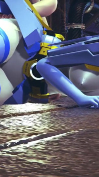 ロボットの女の子は彼女のお尻にアナルビーズを取ります