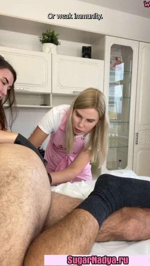 SugarNadya: While Learning How to Depilate, a Man Powerfully Cummed Himself