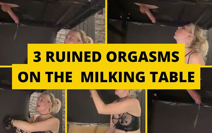 Mistress BJQueen: 3 ruinierte orgasmen auf dem melktisch