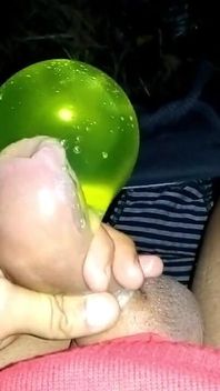Uncut Cock Filling Condom with Piss Like Balloon