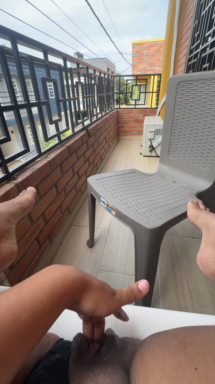 EMY_AND_JONH: Fucking My Wet Pussy on My Neighbors' Balcony