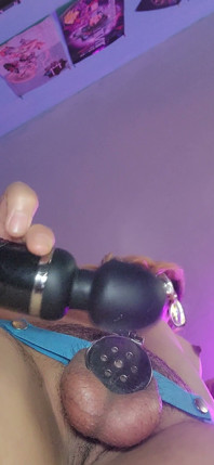 Trans in Cahstity Cage Cum with Vibrator