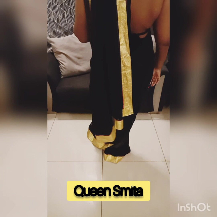 Goddess Silk Smita: Rayuan saree hitam dan emas