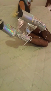 Total Silver and Fishnet Pantyhose