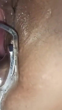 Masturbation with womb view and medical speculum, close up of my pussy