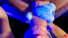 Virgin Lux: Nedbalé detailní sání ptáka a honění POV - sperma v ústech