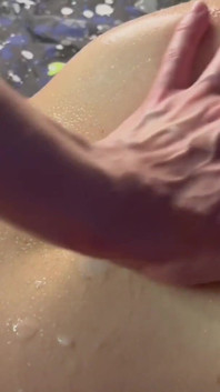 Alex`s Closeup navel play and stretching