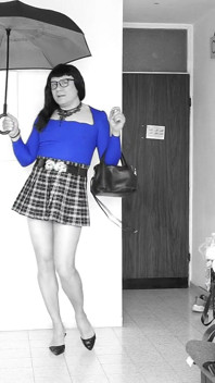 Garçon bleu travesti