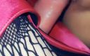 Crazy Ph Couple: Röd skojob höga klackar sperma på skor och avrunkning med...