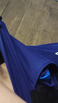 Man Jerks off a Big Load in His Sweatpants After Doing His Morning Exercise
