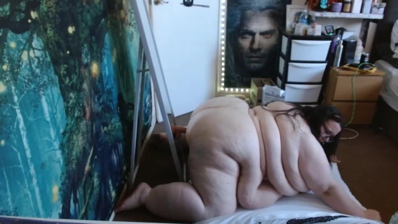 SSBBWLadyBrads: SSBBW Too Fat to Fuck Mirro Dildo Part 1