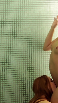 Sensual Lesbian Sex in the Shower with Redhead and Blonde Girls