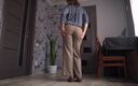 Teasecombo 4K: MILF Secretary Teases Tight Ass Till Her Pants Split