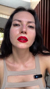 Red Lipstick Spit & Drool Worship - Lips Fetish Tease