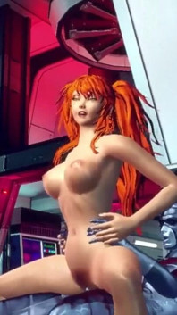 3d pelirroja peluda ama el sexo anal con una polla de metal