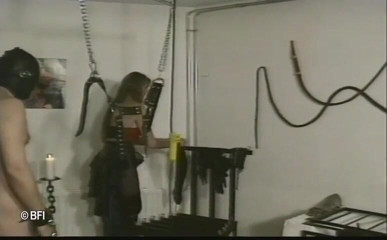 Hardcore slave sex: Slave tied up to a chair and whipped