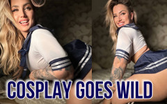 Swag Russian Panda: Bbw cosplay con un plug anale e divertimento con dildo