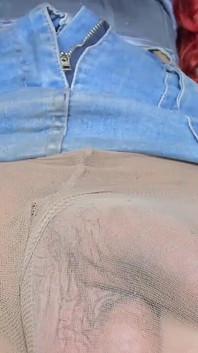 White Fat Cock Inside Pantyhose
