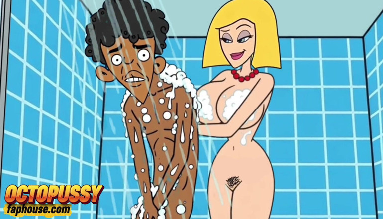 Octopussy Lovers Club: Голодная До Секса Мачеха Присоединяется К Своему Пасыну В Душе. Мультфильм