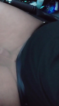 Small Penis in Light Pantyhose While Driving a Car