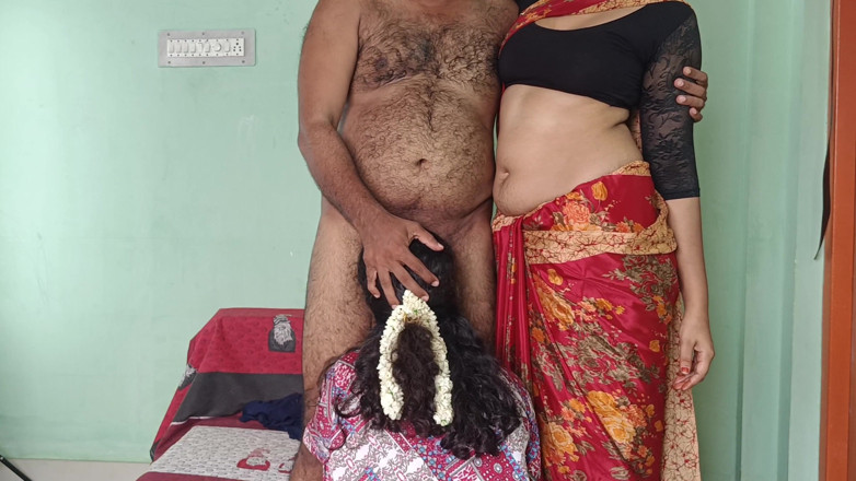 Inba: Romance de trío de mujeres casadas calientes con el marido...