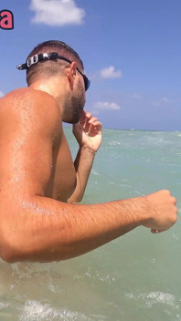Having Fun with Italian Bubble Butt in a Nude Beach