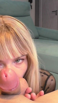 Blonde Secretary Sucks off Boss and Swallows Cum