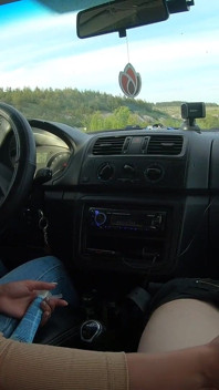 [remastered] Nervous Risky Car Handjob on the Road