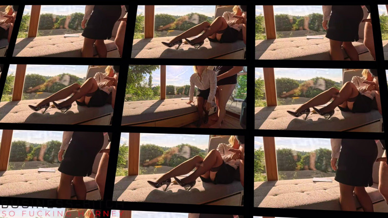 Business Bitch: Secrétaire Blonde Veut Banane Et Se Fait Baiser Par Son...