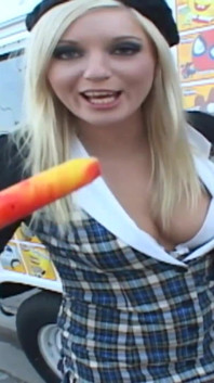 Hot and sexy blonde fucked and facialized in his truck