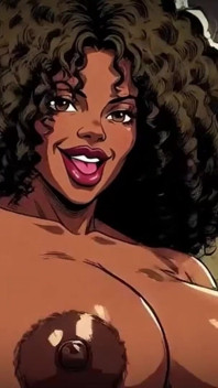 Sexy ai cartoon tette enormi che scuote