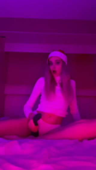 My bf cuckold: Sexy new year girl play with vibrator non nude