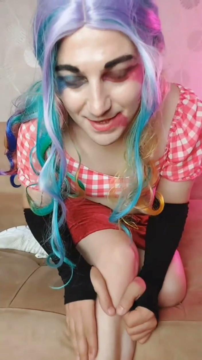 Kitty_Cross: Harley Quinn Femboy Cosplay Model Crossdresser