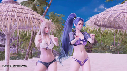 3D-Hentai Games: [mmd] kızın nesli - tatil ahri kaisa ateşli striptiz dansı League...