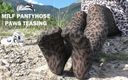 Mistress Legs: Nylon-göttin Paws neckt an einem sonnigen Sommertag in den Bergen
