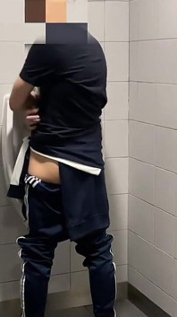 Homemade Roommates Mutual Dare Expose Your Ass While Peeing in Public Urinal